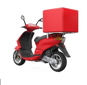 Caixa de entrega de fibra de vidro de fast -food à prova d'água para designs personalizados de scooter